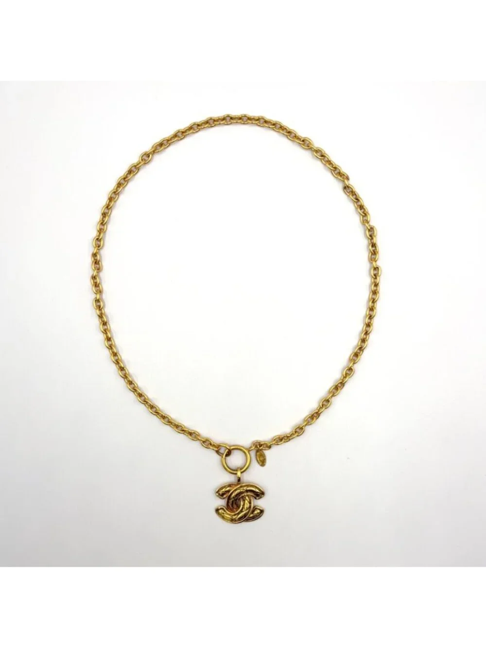 Chanel Quilted CC Logo Gold Plated Necklace